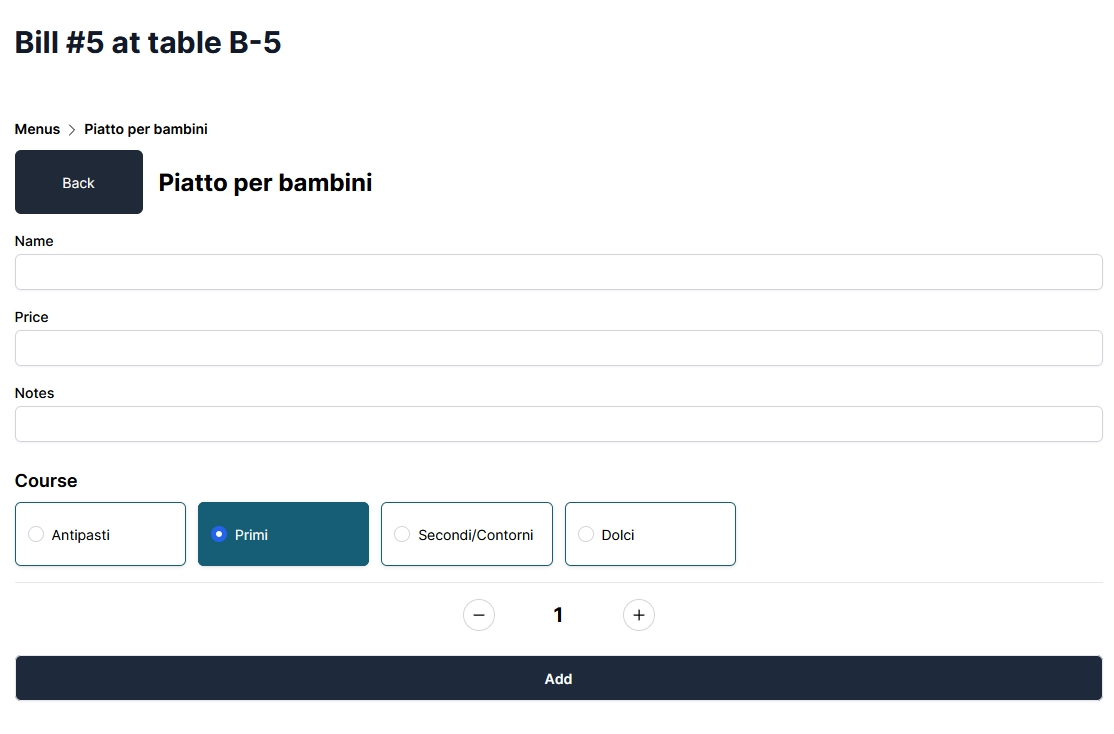 Item notes field